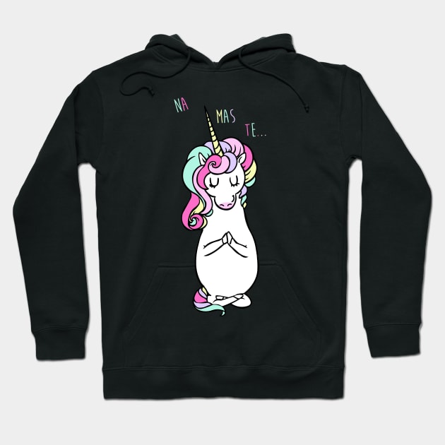 NAMASTE Unicorn Hoodie by huebucket